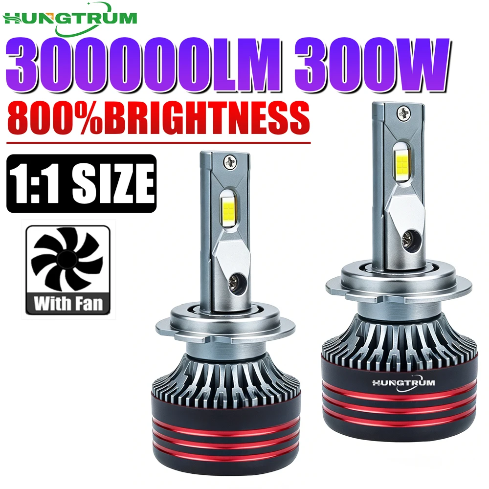 

H4 H7 H11 LED Headlight 9003 HB2 H8 H9 9005 9006 Led Headlamp 300000LM High Low Beam Car Lights 1:1 Halogen Bulb Size CANBUS 12V