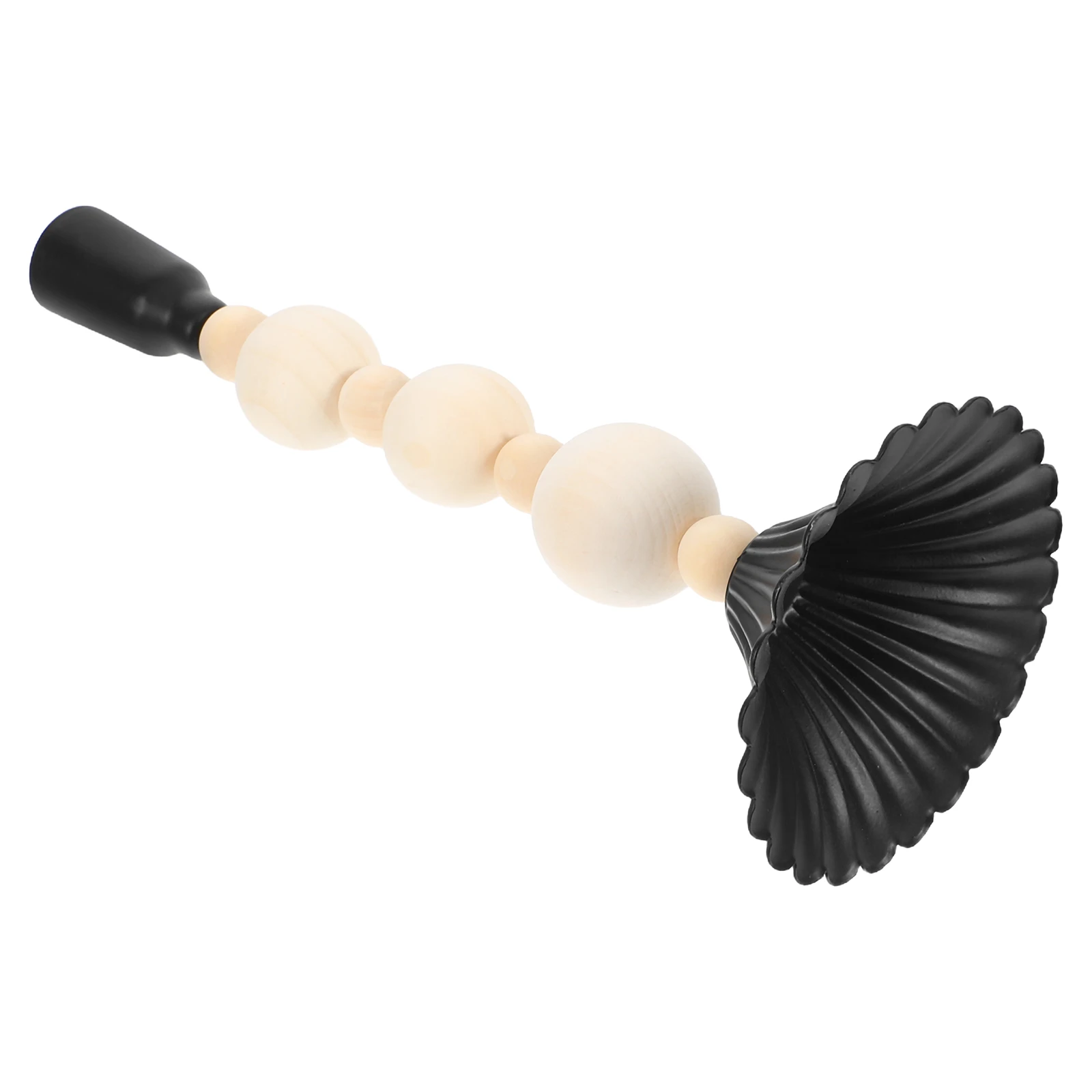 

Wooden Bead Iron Candlestick Holders Tall Stand Stable Base Construction Elegant Design Black Farmhouse Style