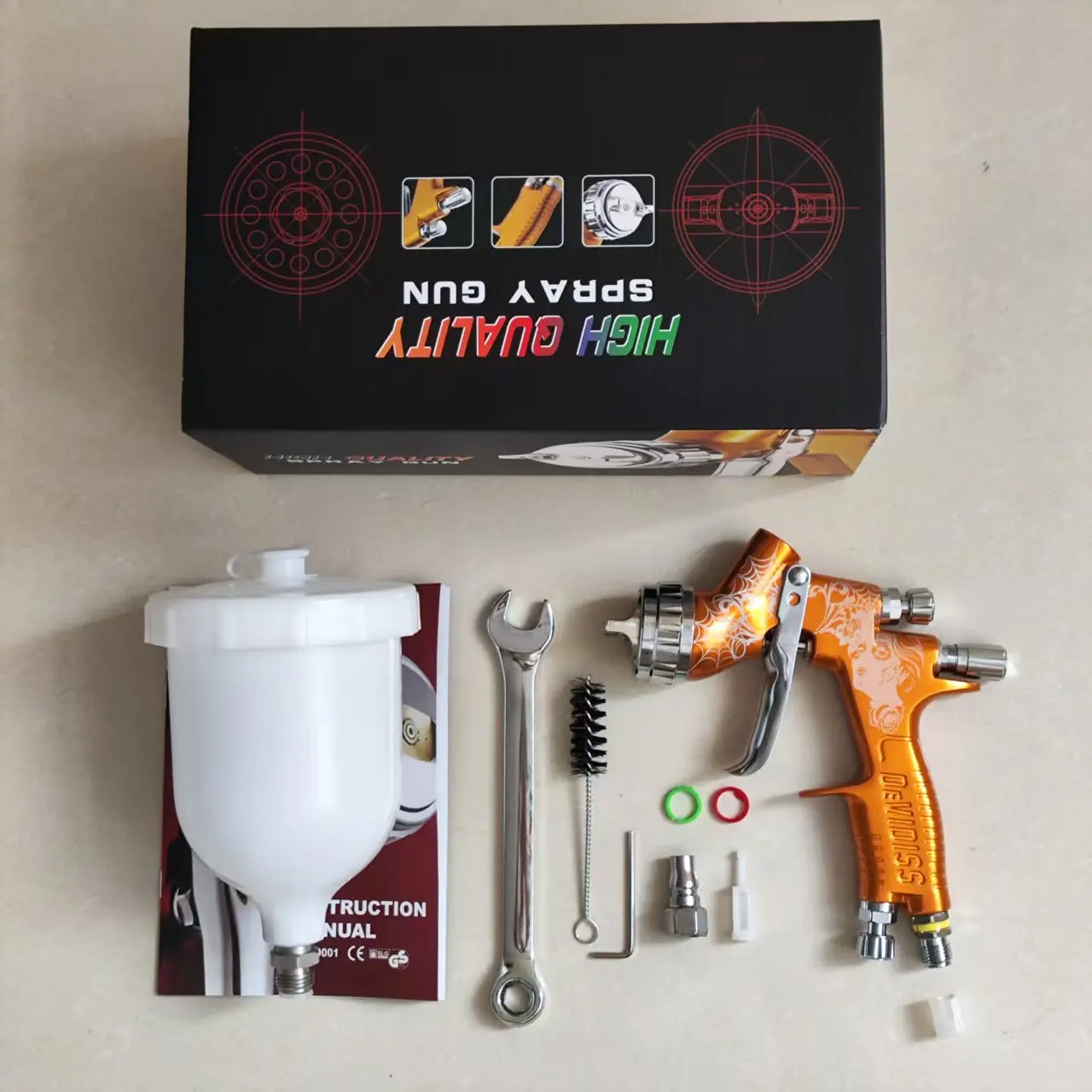 

Pro Lite Golden 1.3mm Nozzle Spray Gun Original 600cc Paint Gun