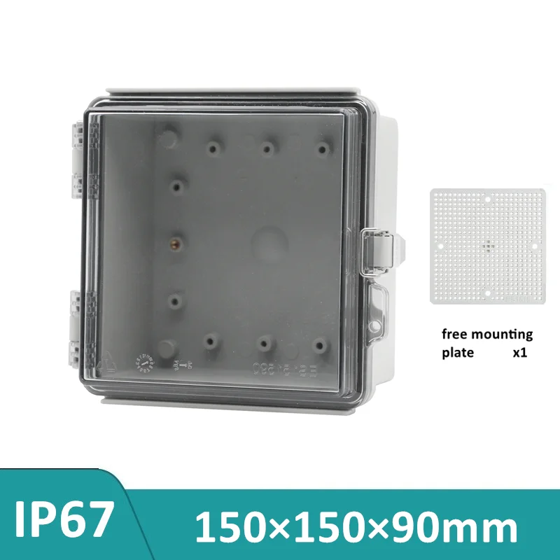 150x150x90mm Transparent Cover ABS Plastic Housing For Electronics Box Circuit Din Rails Housing Support Customization