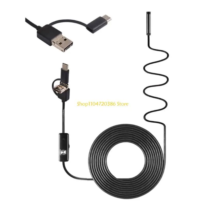 K0EA Compact Endoscope Camera Adjustable LED Light Endoscope Pipe Inspection Camera for Detailed Inspections in Tight space 