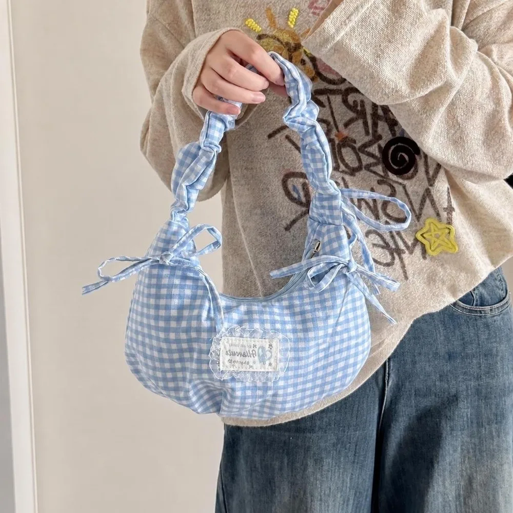 Cute Bow Decor Shoulder Bag Multifunctional Large Capacity Cosmetic Storage Pouch Makeup Bag