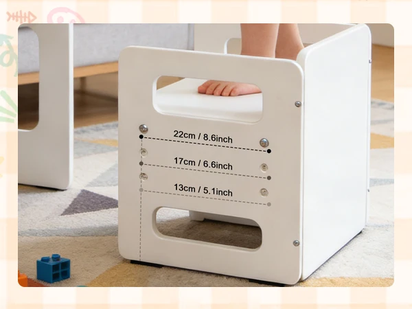 Conjunto de Mesa y Silla para Niños, Ajustable en Altura, de Madera, para Niños de 1 a 3 Años, para Jugar, Aprender, Leer y Comer