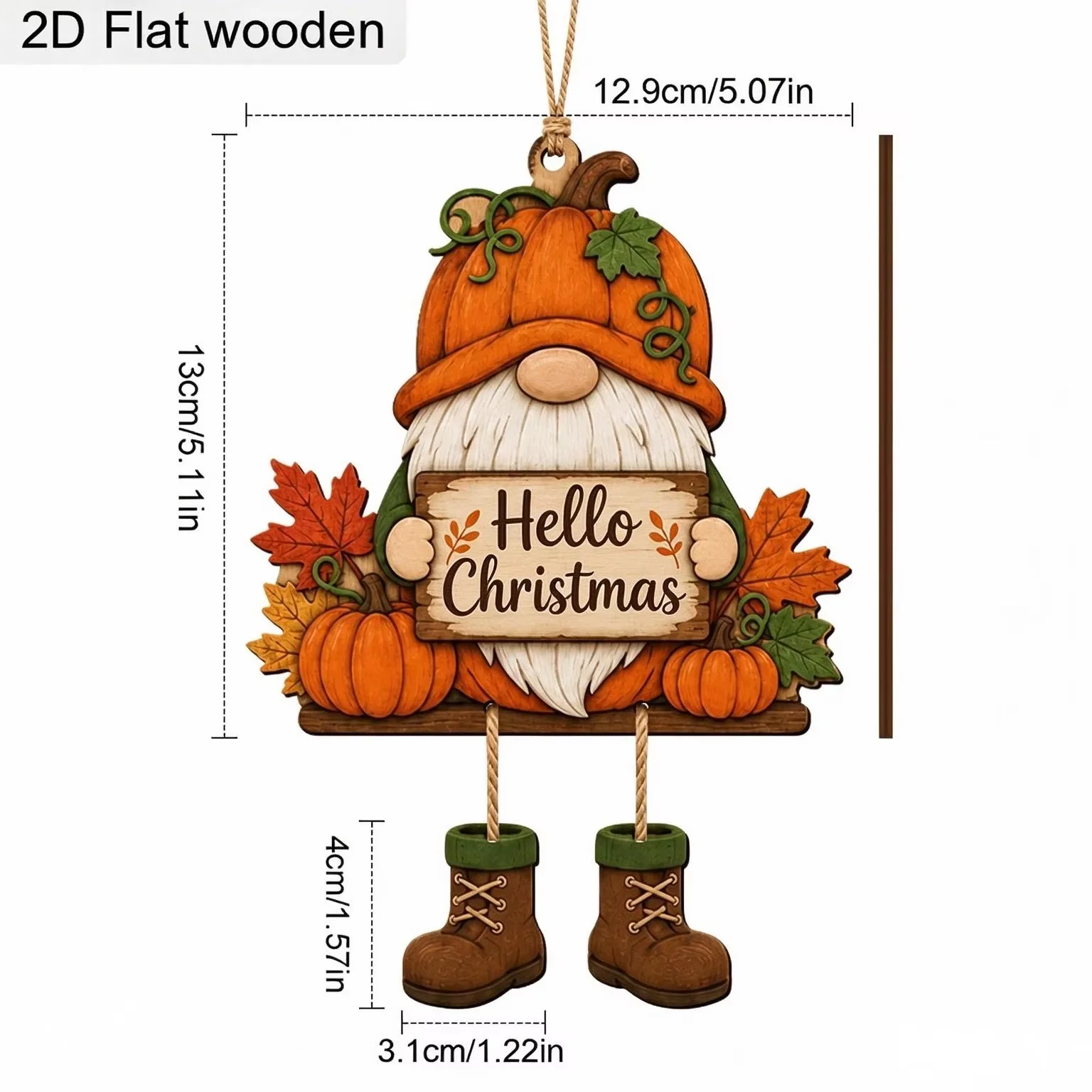 Christmas Maple Leaf Dwarf 2D Wooden Hanging Sign Farmhouse Fall Harvest Wall Autumn Thanksgiving Front Door Ornament Holiday