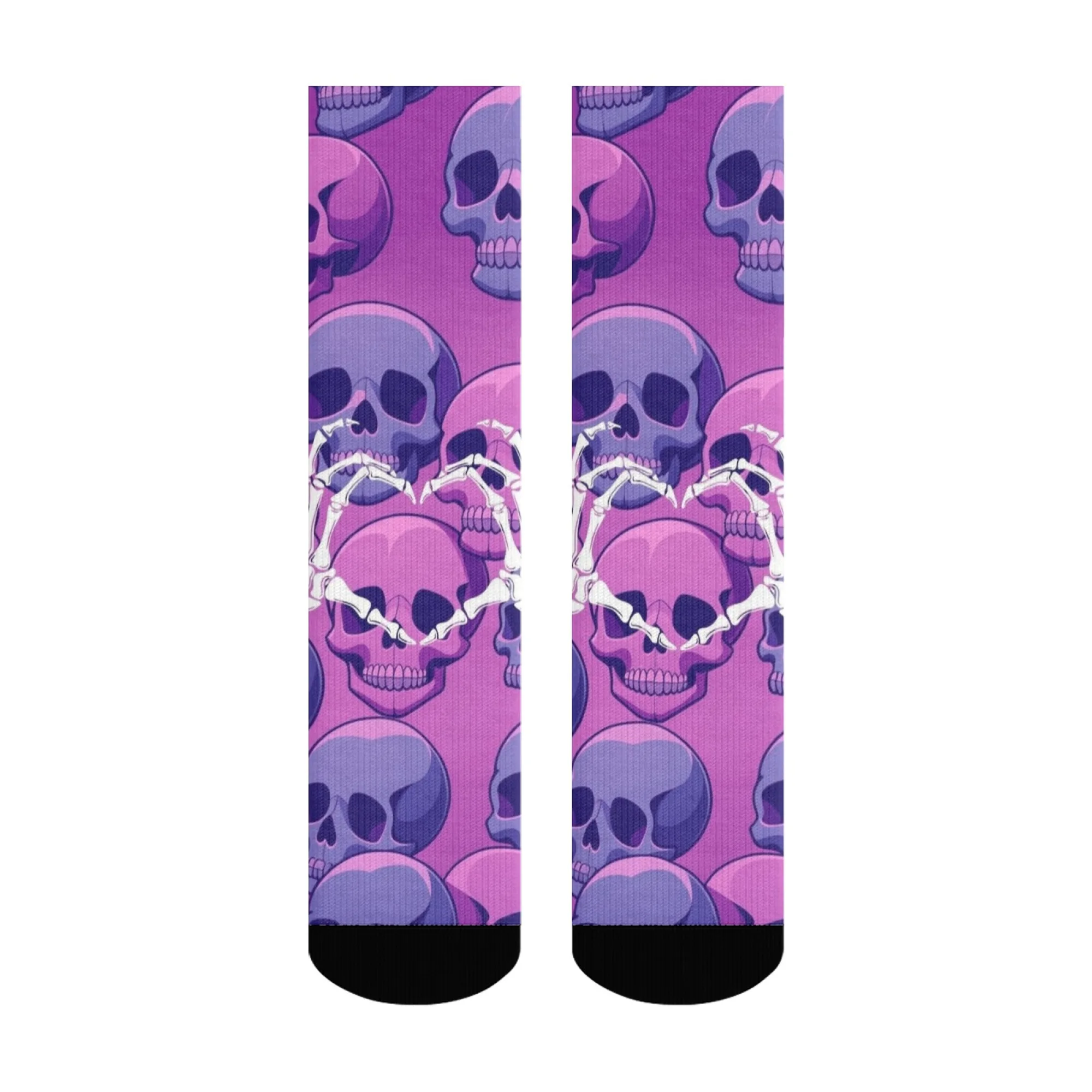 الظلام الأرجواني لهجة الظلام الجمجمة العصرية الرجال طاقم الجوارب التدرج الهيكل العظمي نمط الجوارب للأزياء البديلة وارتداء الشارع عارضة