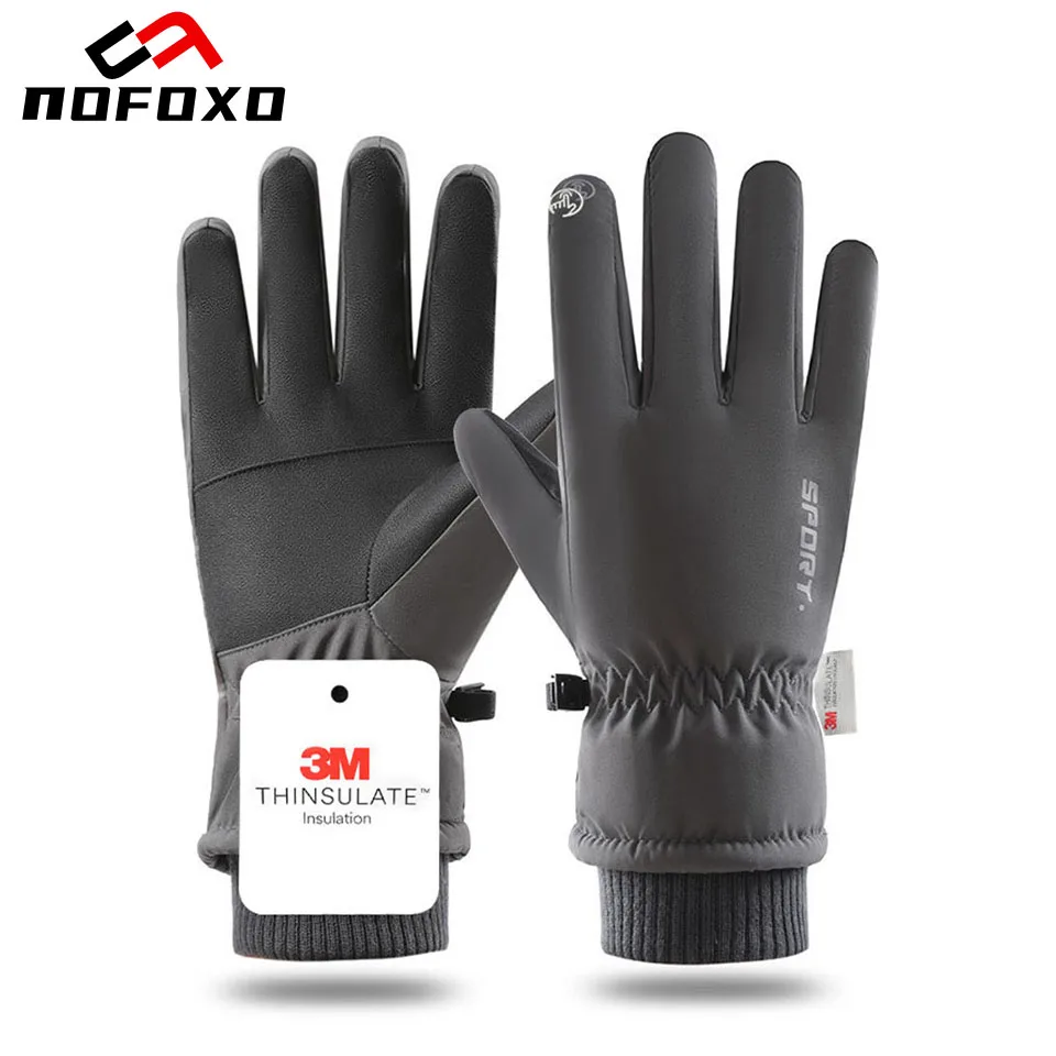AliExpress nofoxo NOFOXO Thermal Warm Gloves Skiing Cycling Touch Screen Waterproof Windproof Running Motorcycle Full Finger Outdoor Sports
