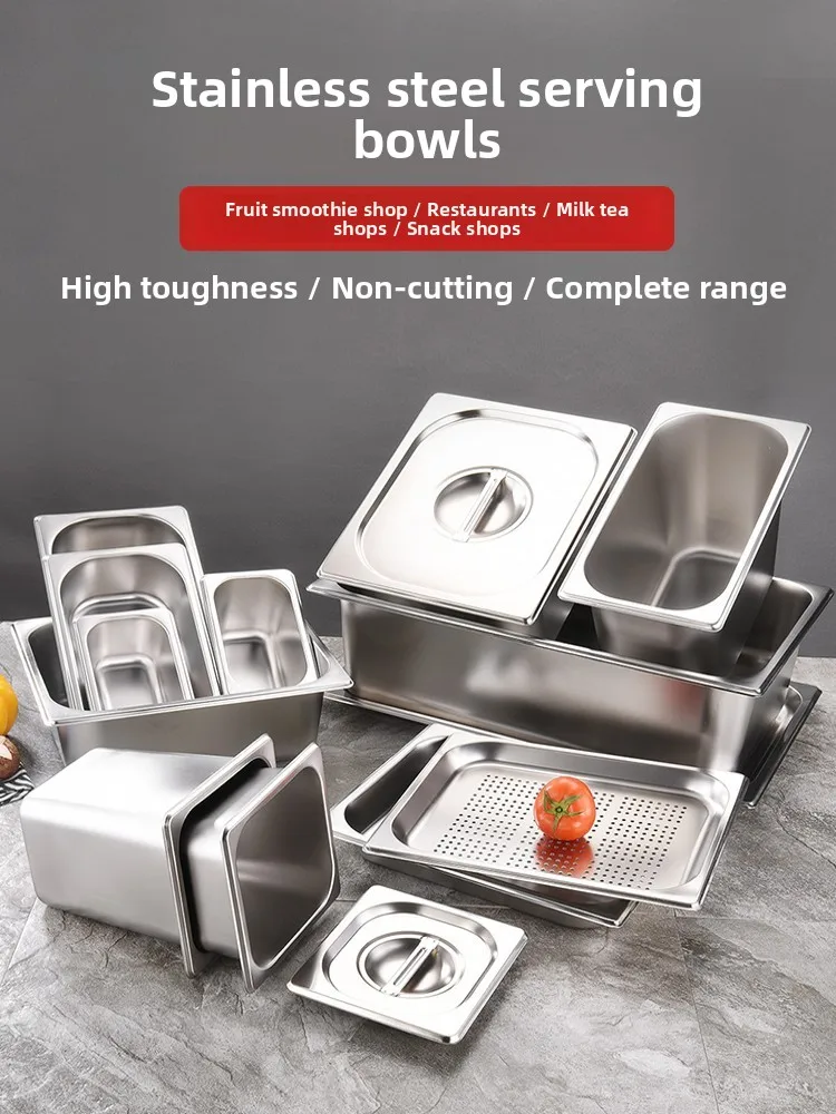 

Stainl Steel Rectangular Food Tray with Lid Fast Food Restaurant Box Lunch Milk Tea op Jam Jar Rectangular Serving Tray