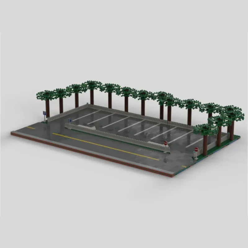1280pcs MOC Parking Lot City Model Building Blocks Construction Toy Christmas Gifts DIY Creative Idea Education Brick Kids Toys
