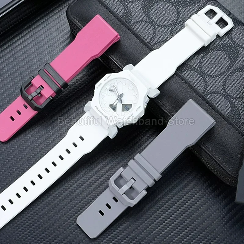 Premium Watch Accessories for Casio G-SHOCK GA2300 5725 24mm Flat Interface Multicolor Black Gray Rose Red White Resin Watchband