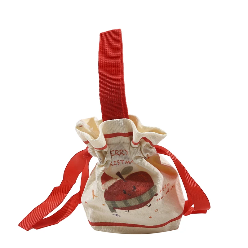 Bolsas de dulces de Navidad con cordón para regalo de Año Nuevo, decoraciones navideñas, bolsa de regalo de Papá Noel, bolso de embalaje de galletas, 2025