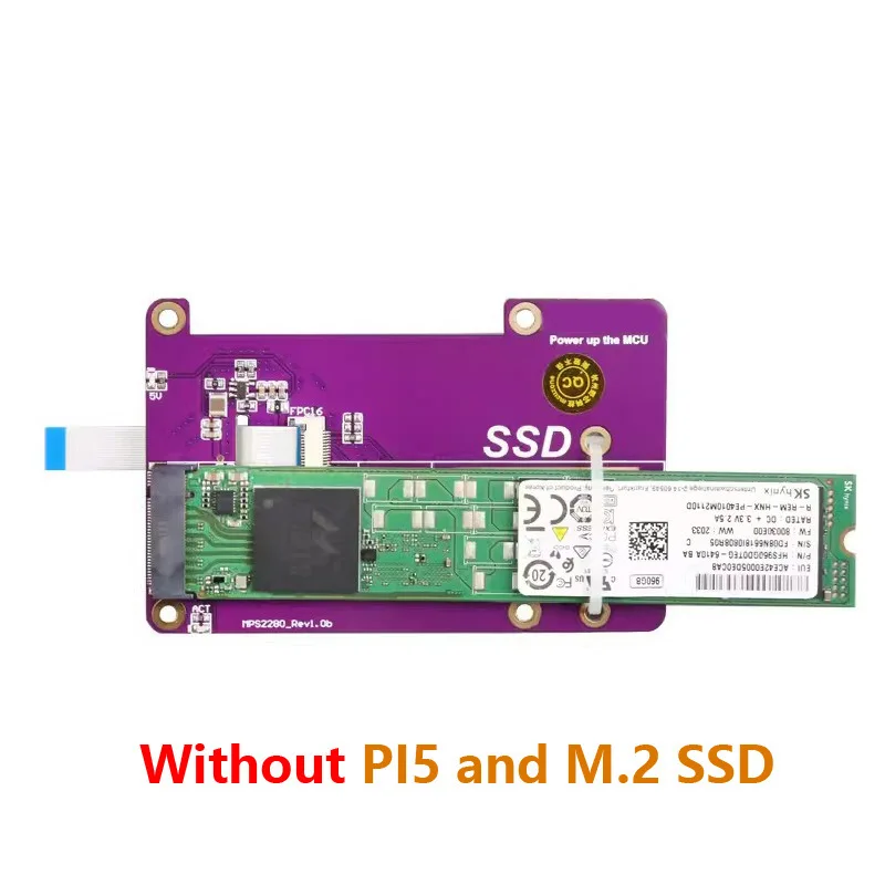 For Raspberry Pi Generation 5 PCIE to NVME SSD SSD Expansion Board pi5 adapter board M.2 M key interface