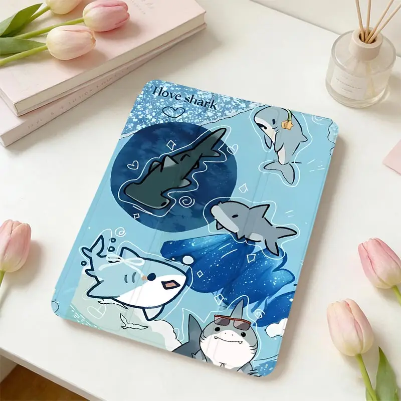 With Pen Holder Tri‑Fold TPU Bumper Case For Xiaomi Pad 7/7Pro 8/8Pro 11.2 Redmi Pad SE 11 Xiaomi Pad 5/5Pro 6/6Pro 11 inch