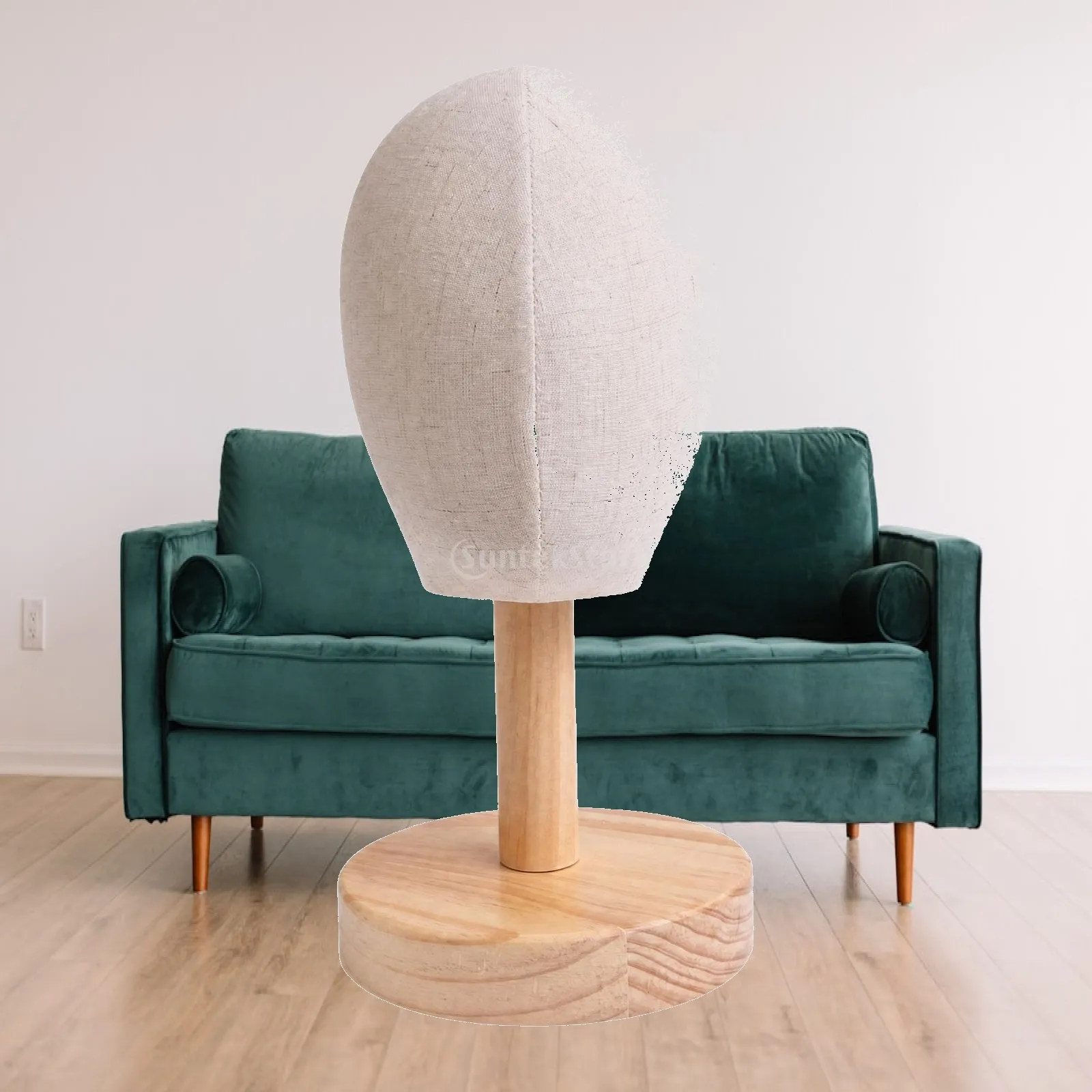 Hat Display Mannequin Professional materialCovered Head Display with Wooden Base Long-Lasting Lightweight for Window Displays