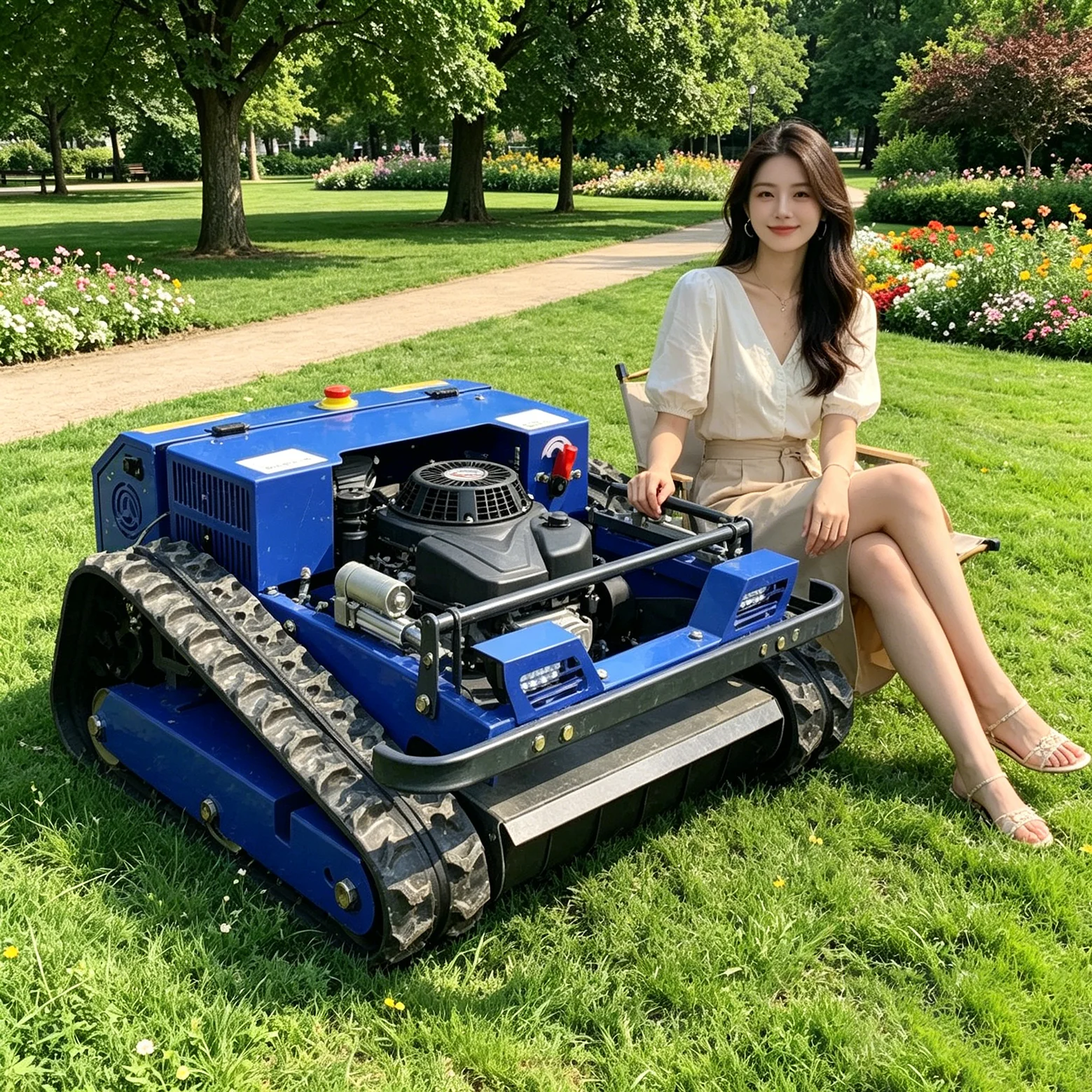 

Customized fully automatic four stroke lawn mower - industrial small tracked remote-controlled lawn mower agricultural tool
