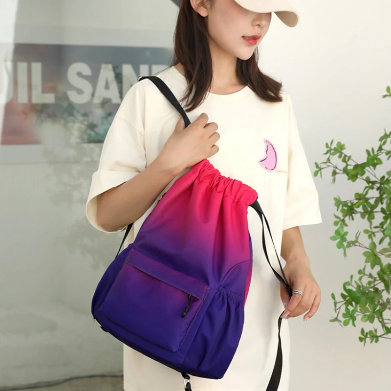 New Sports Drawstring Backpack Fitness Travel Outdoor Sackpack Women and Men Large Capacity Gym Swim Beach Bags Basketball Bag