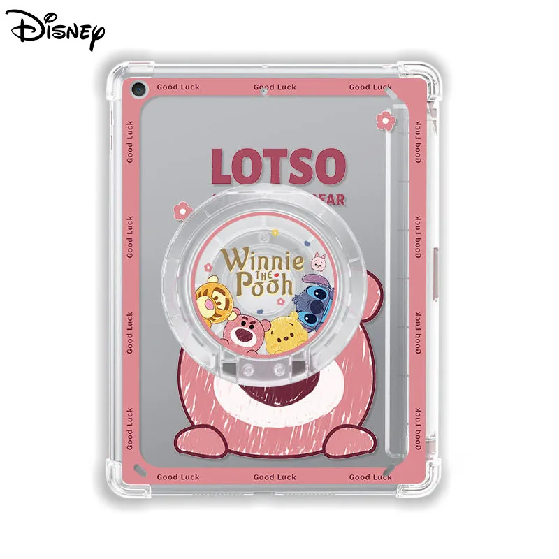 Disney Lotso Stitch Tigger Winnie Tablet Case for iPad Air 1 2 3 Mini 4 5 6 iPad 2022 12.9in Cute Protective Cover with Bracket