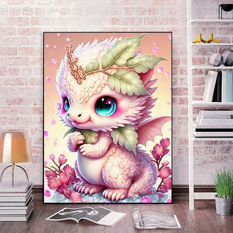 Dragon Diamond Embroidery Animal Cross Stitch Full Crystal Cartoon Painting Tiger Rhinestones Mosaic Fairy Dust Drill Handicraft