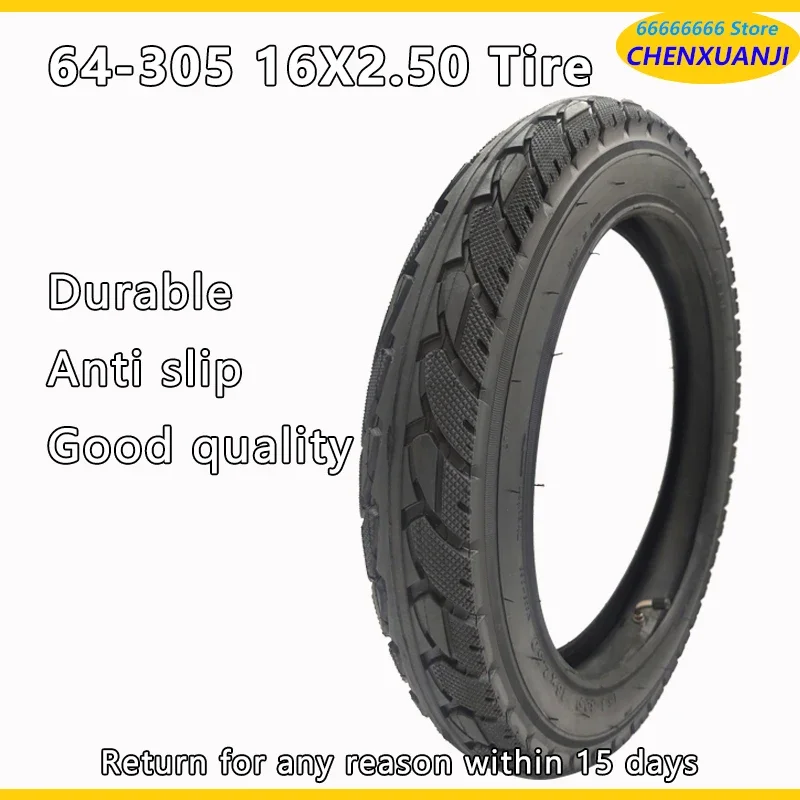 64-305 16x2.50 Tire 16 Inch Tyres 16*2.50 Tyre for Kids Bike Electric Scooters Bicycle Wheelbarrow Balance Bike BMX