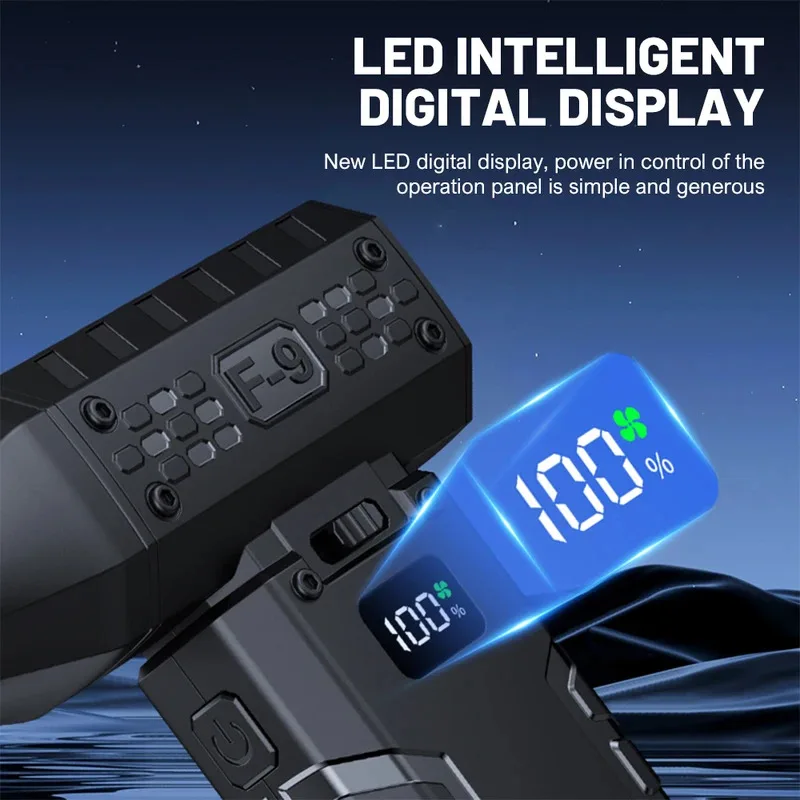 130000RPM Mini Air Blower Brushless Motor Powerful Dust Blower Battery Display LED Lighting Portable Rechargeable Turbo Fan Jet