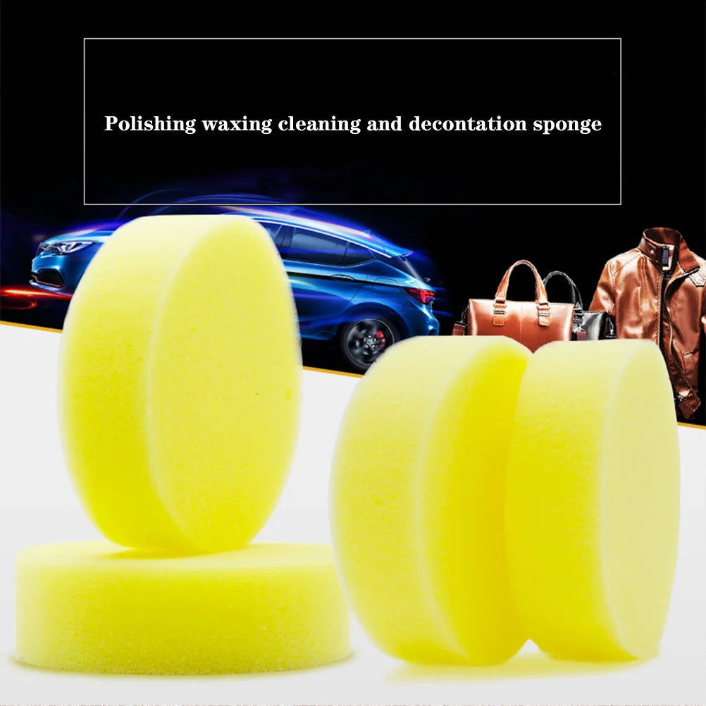 

3Pcs Cleaning Sponge Waxing Sponge Polish Wax Sponge Applicator Pads Clean Washer Washing Tool (Yellow)