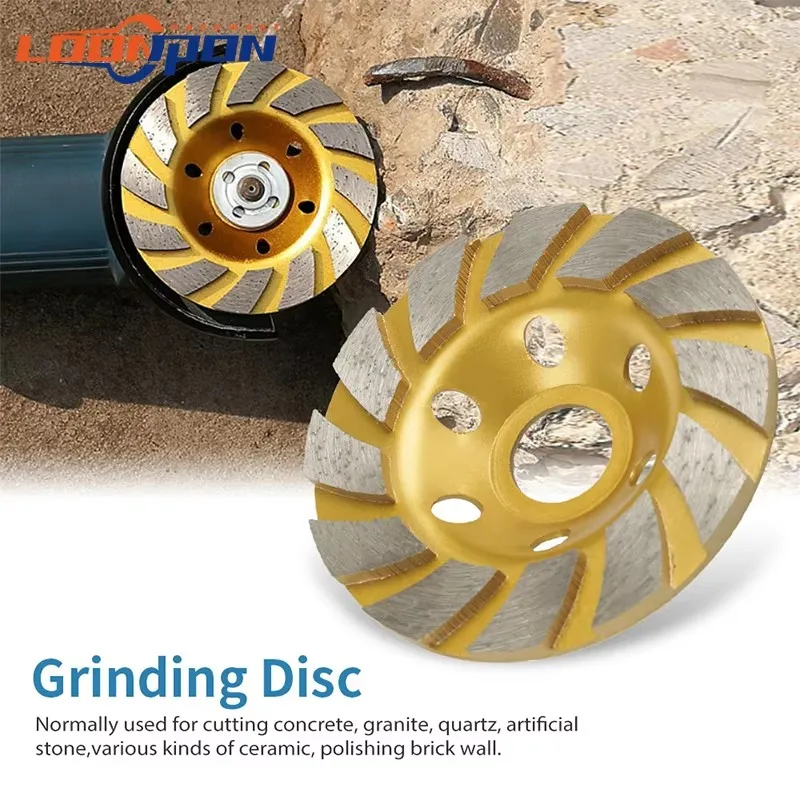 Diamond Bowl Grinding Disc Gold 100/125/150/180mm Floor Stone Cement Polishing Concrete Sander 4/5/6/7/inch