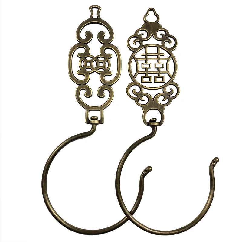 

Pure Brass Middle and Old-Fashioned Retro Domestic Court Three-Door Mosquito Net Hook Hook Bed Curtain Accessories Copper Hook