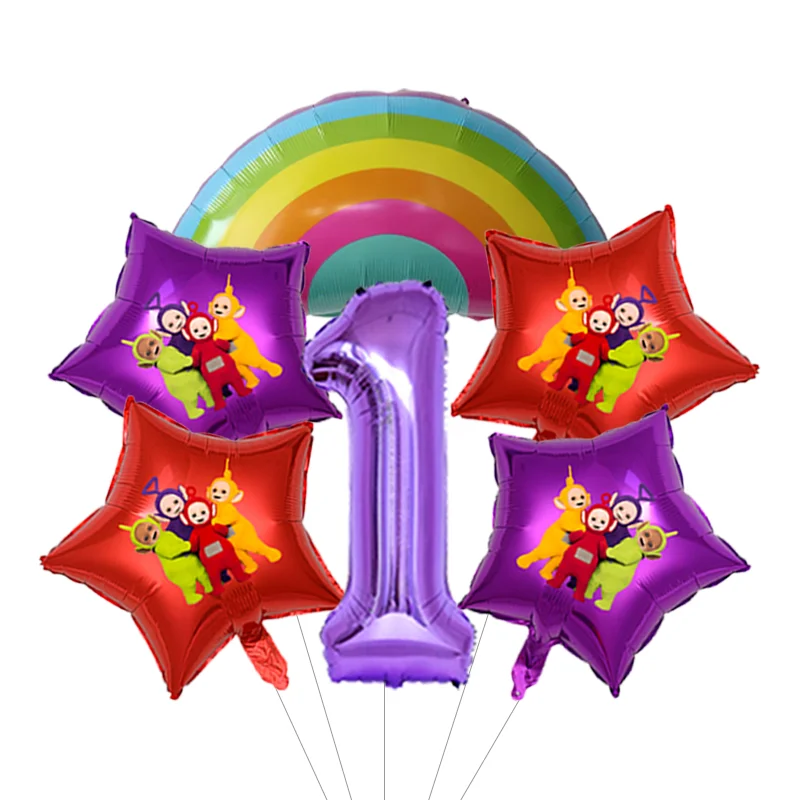 Soft tone Teletubbies pattern birthday balloon pack ideal for kids baby birthday party and children gentle decor