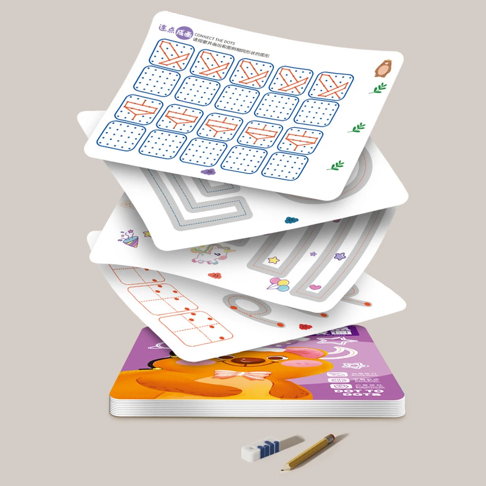 Tracing Workbook Magical Montessori Pen Control Training Cards Reusable Practice Copy Book for Kids Tracing Education Book