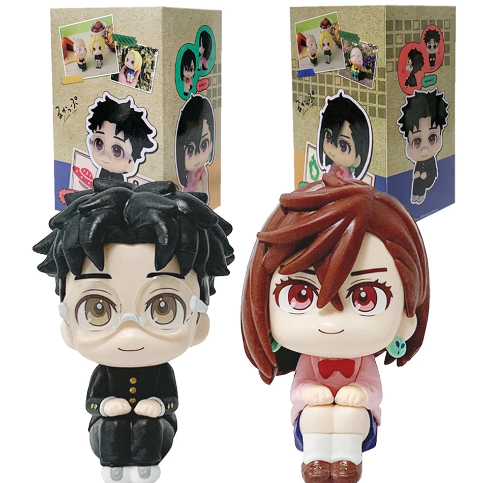 Nieuwe Big-Head Chibi Ayase Momo/Okarun - Romantische koppelset van Anime "Dandadan" |   Gelede figuurmodel, perfect cadeau