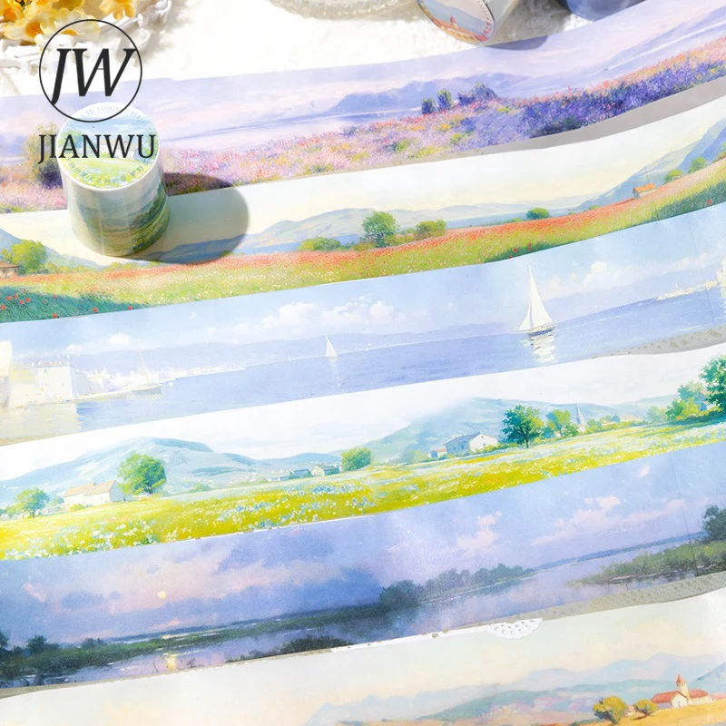 JIANWU 50mm*200cm Summer in Tuscany Series Material Collage  Landscaping Washi Tape Creative DIY Journal Stationery