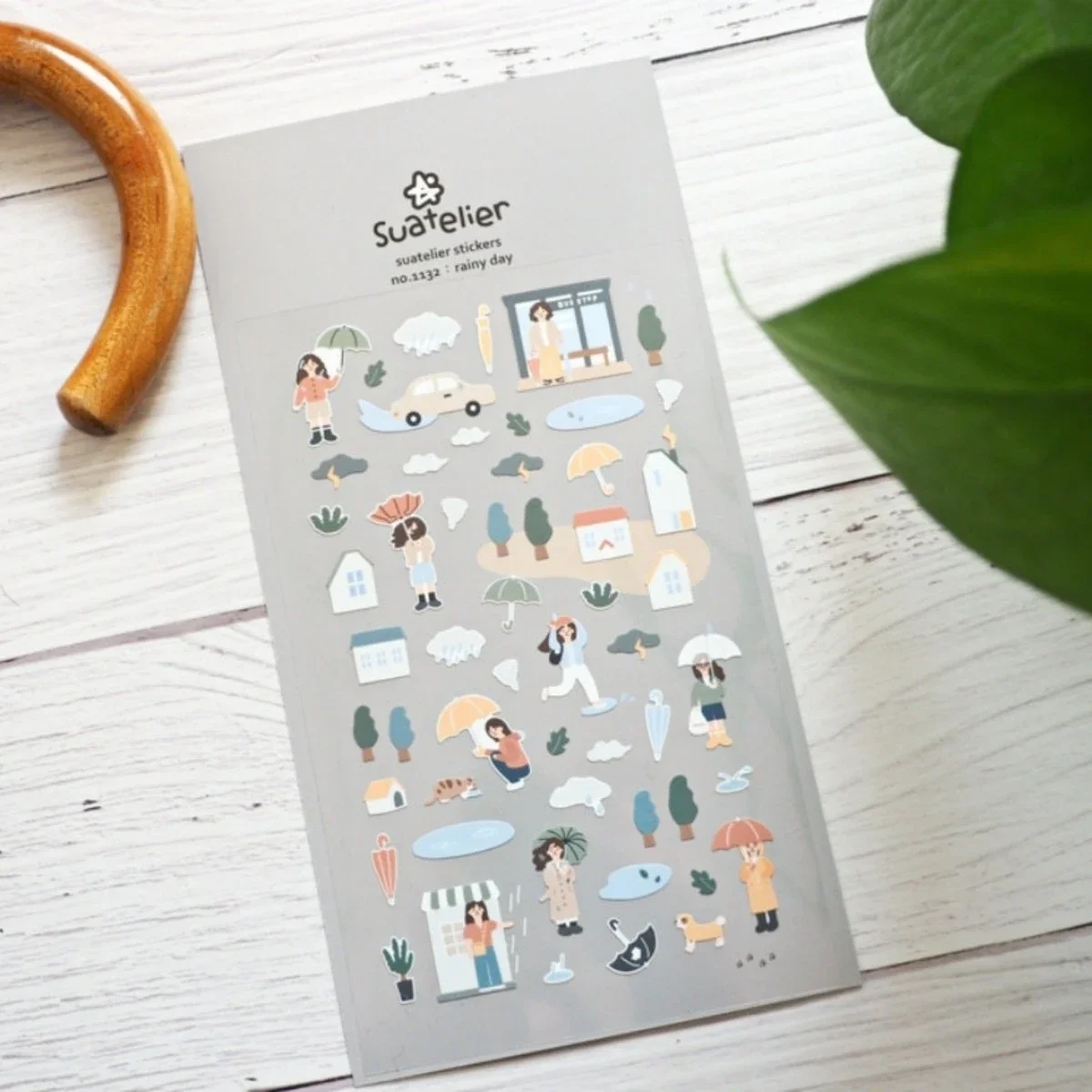 

Корейские импортные наклейки Suatelier Rainy Day для скрапбукинга, декоративные стикеры для творчества, канцелярские товары для школы и офиса 1132