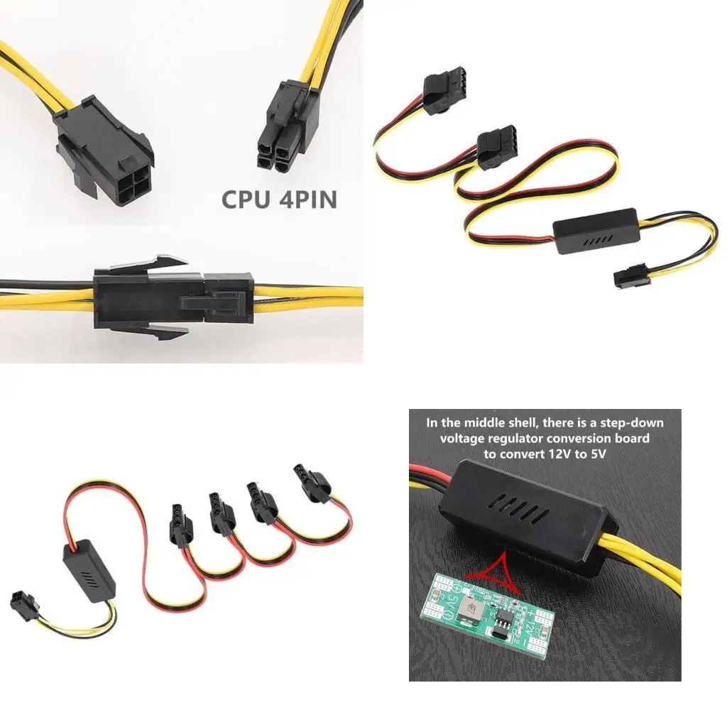 

R53C Computer Technician Essential 4Pin CPU to 4Pin Molex Power Adapter Line for HDD