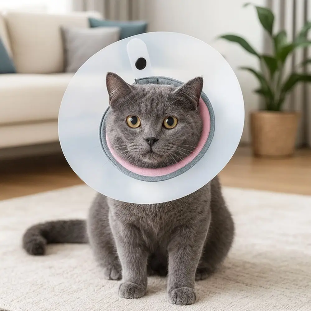 Breathable Pet Protective Collar Bite Resistant Transparent Recovery Cone Collar Adjustable Anti-Scratch Cat Anti Lick Cover