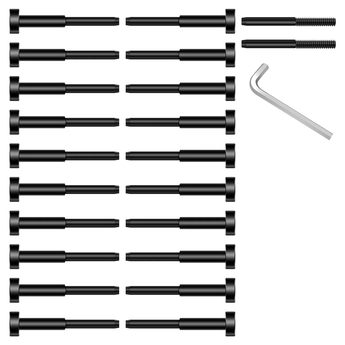 20Pack Black Invisible Cable Railing Kit, Marine Grade T316 Swage Tensioner and Terminal Hidden for Cable Railing