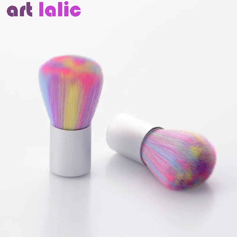 Cầu Vồng Hồng Màu Mềm Vệ Sinh Móng Tay Bàn Chải Acrylic UV Gel Bột Bụi Tẩy Dụng Cụ Làm Móng Tay Chăm Sóc DIY Salon
