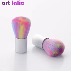 Rainbow Pink Soft Nail Cleaning Brush Manicure Care Tool for Acrylic UV Gel Powder Dust Removal DIY Salon Use