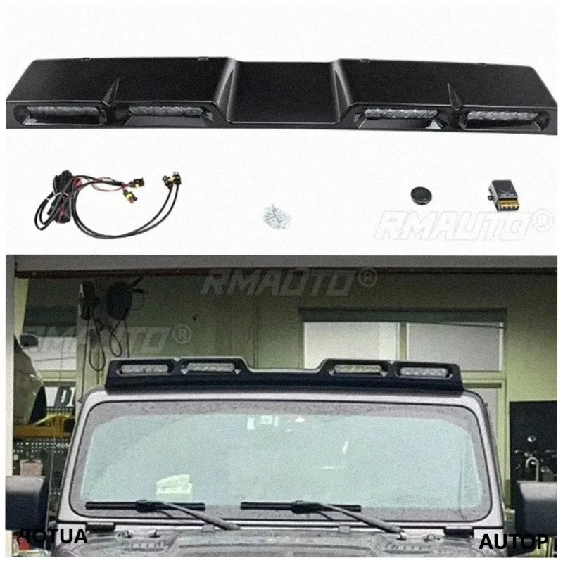 Rear Fog Lamp Assembly Brake Cruise Light Searchlight Four Eyed Ceiling Light Chin Body Kit For Jeep Wrangler Car Accessories