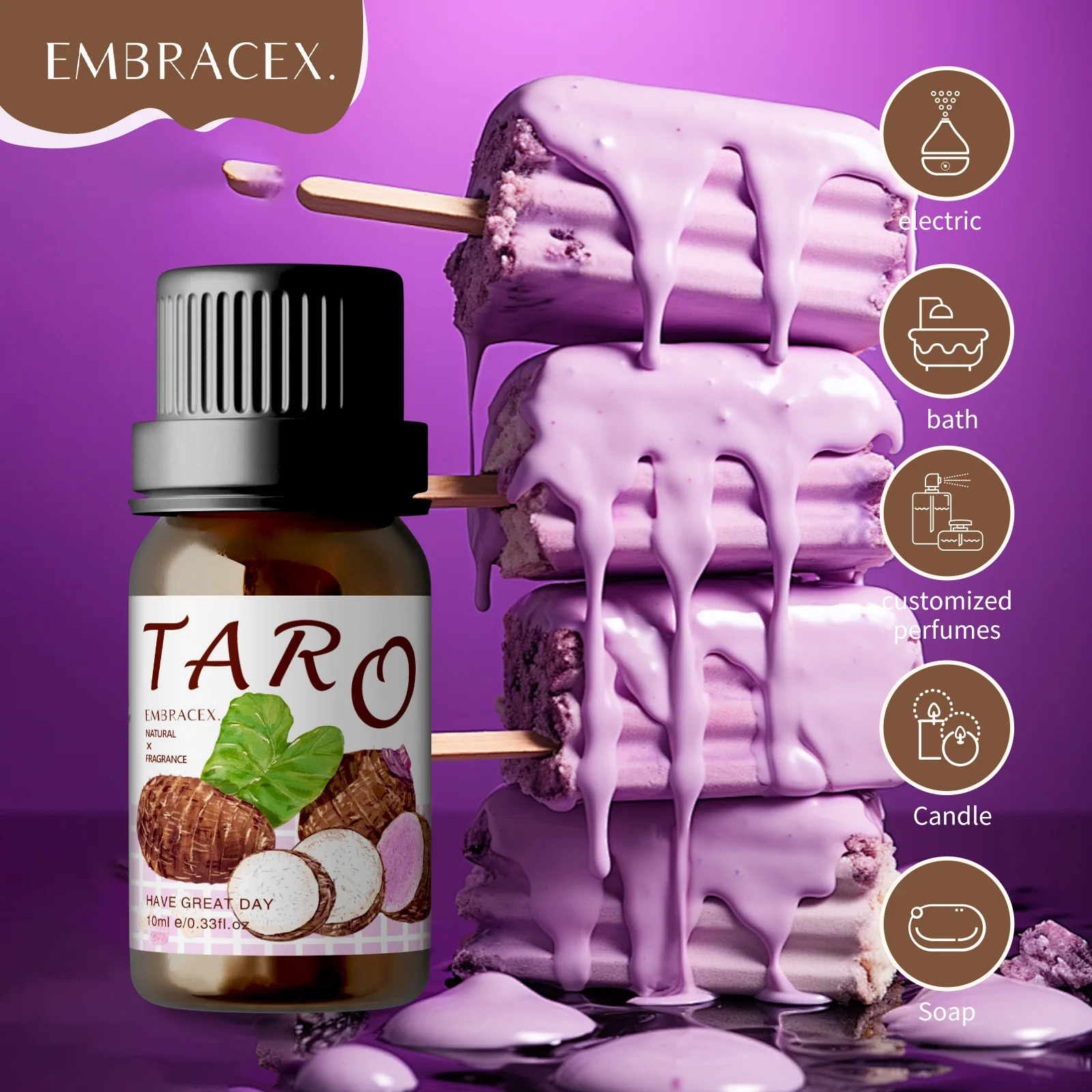 

10ml Sweet Fragrance Essential Oils Aromatherapy Oils Taro Perfume Long Lasting Gifts For Women For Humidifiers, Aroma Diffusers