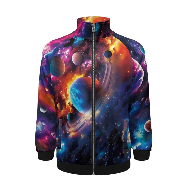 New Men's Zipper Jacket 3d Astronaut Panda Long-sleeved Coat Top Mens Stand-up Collar Shoulder Jacket Unisex Sweatshirt Hoodies