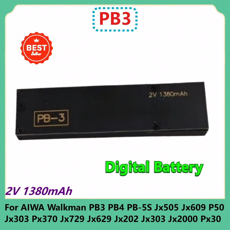 

PB3 Digital Battery 2V 1380mAh For AIWA Walkman PB3 PB4 PB-5S Jx505 Jx609 P50 Jx303 Px370 Jx729 Jx629 Jx202 Jx303 Jx2000 Px30