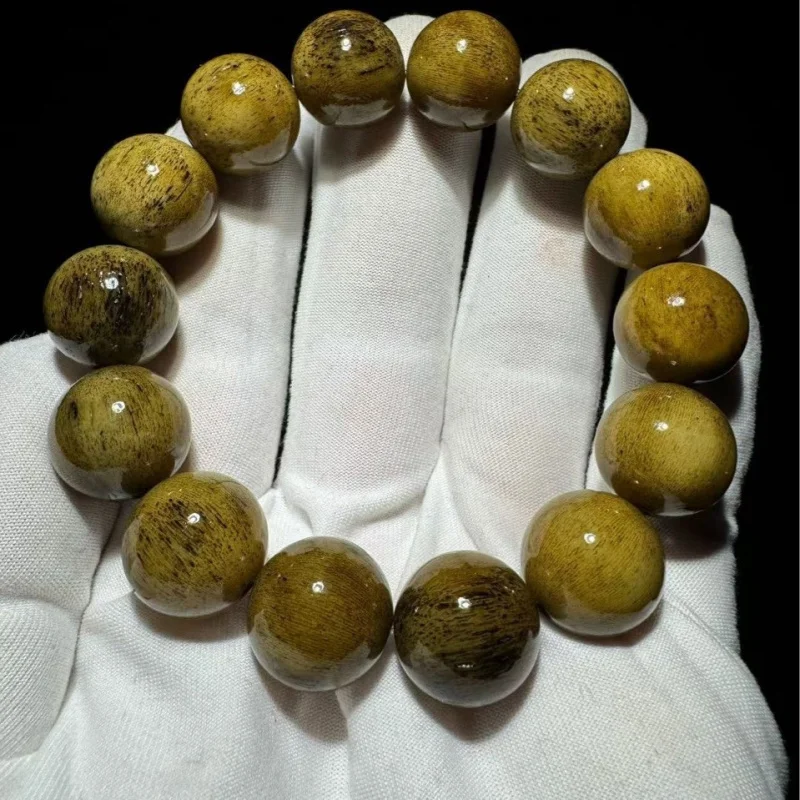 Tibetan natural camel bone bracelet in original color, feels like jade with full grain patterns, suitable for gifting, personal