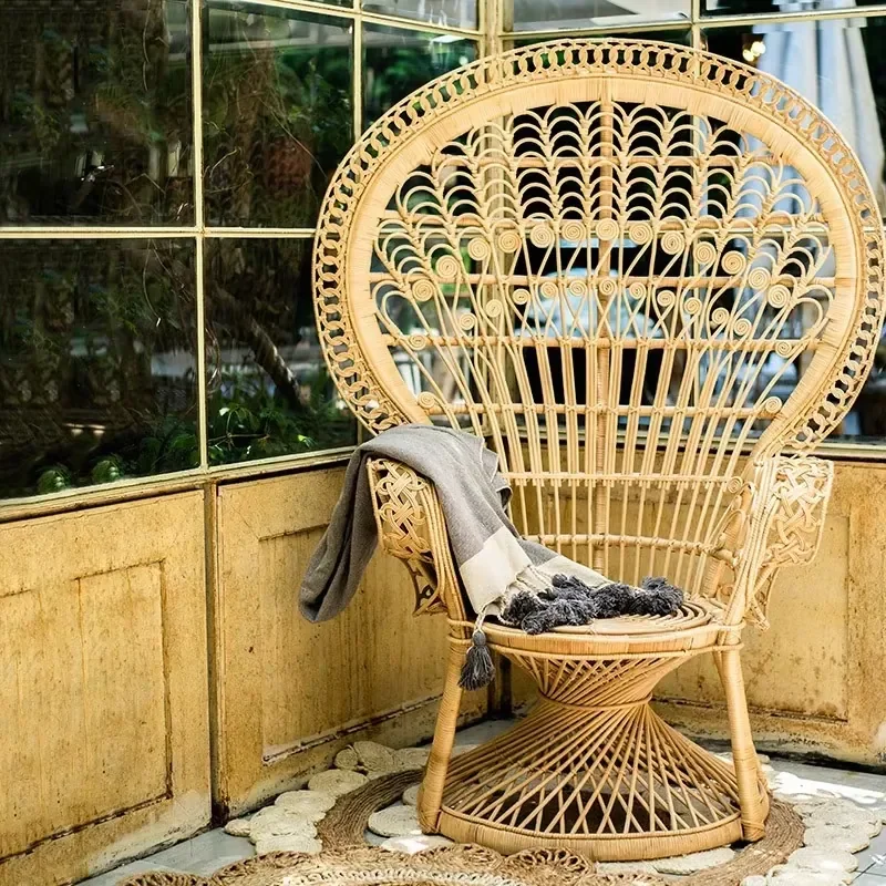 Modern Style Peacock Egg Chair with Stand Outdoor Patio Hanging Swing Garden Furniture for Hotels and Villas Factory Direct