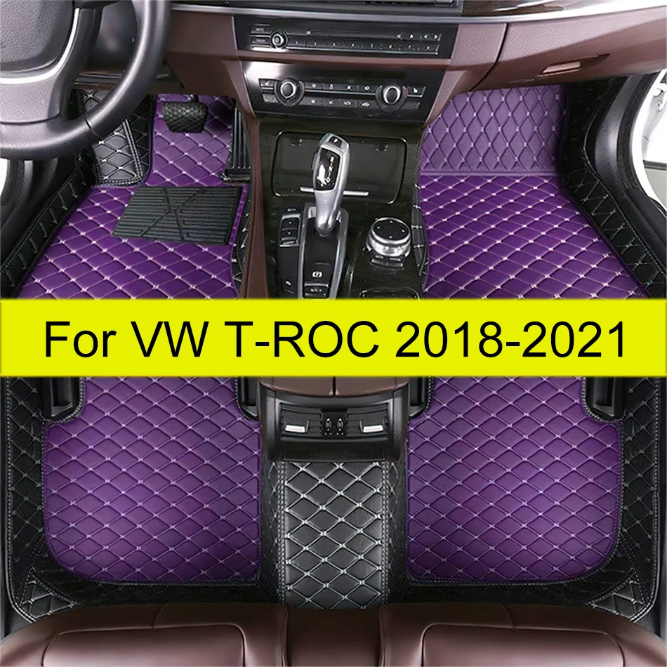 

Car Floor Mats For VW Volkswagen T-ROC 2018 2019 2020 2021 Custom Auto Foot Pads Automobile Carpet Cover Interior Accessories