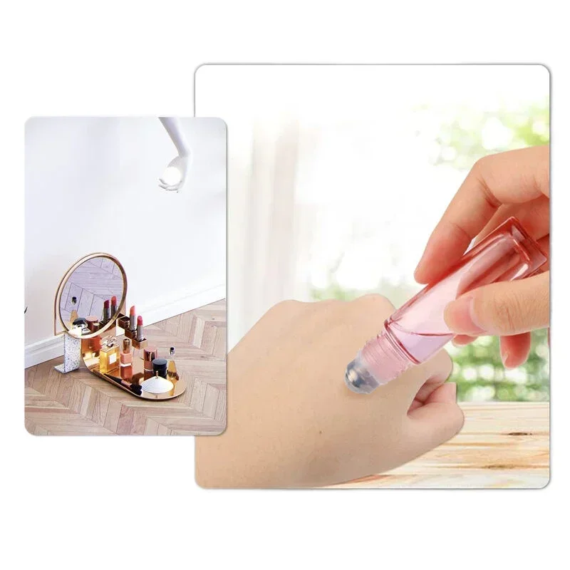 Portable fosco vidro óleos essenciais rolo garrafas, rolo recarregável em frascos com funis abridor para aromaterapia, 5ml, 10ml, 5pcs