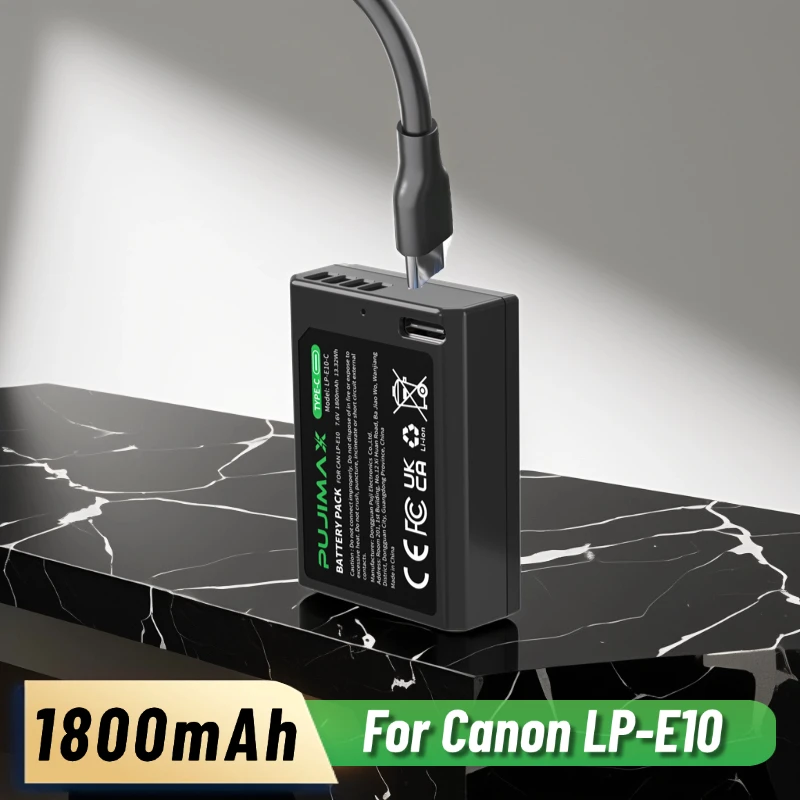 PUJIMAX 1800mAh LP-E10 Camera Battery for Canon EOS 1100D 1200D 1300D 2000D 4000D Rebel T3 T5 T6 KISS X50 X70 Battery