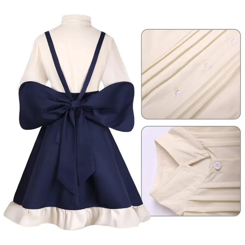 

20151123 Marie Cosplay Costume Anime Magic Maker Women Girls Uniform wig Party Con Event Cute Blue Skirt Shirt Headwear Fo