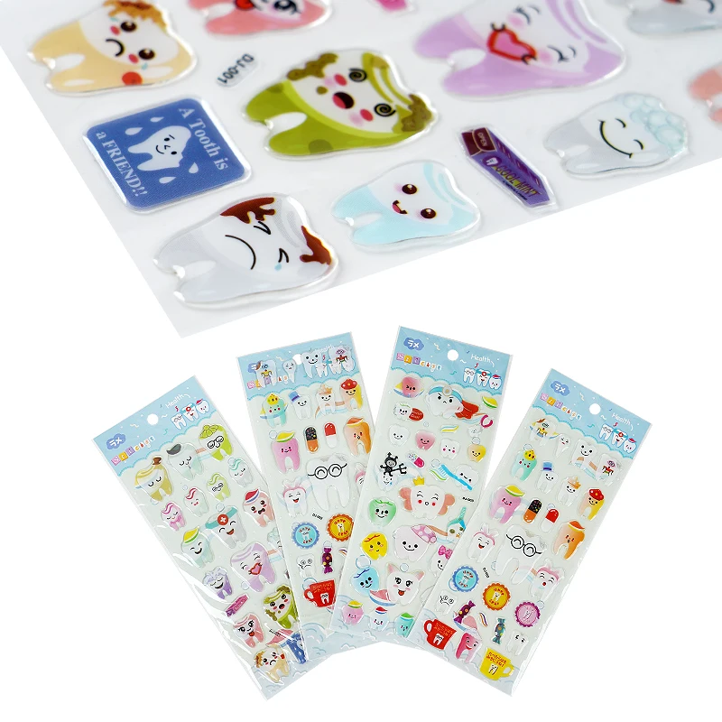 Cute Cartoon Dental Tooth Shape Stickers Fashion Molar Shaped Teeth Dentist Clinic Kid Children Gift Dentistry Decoration