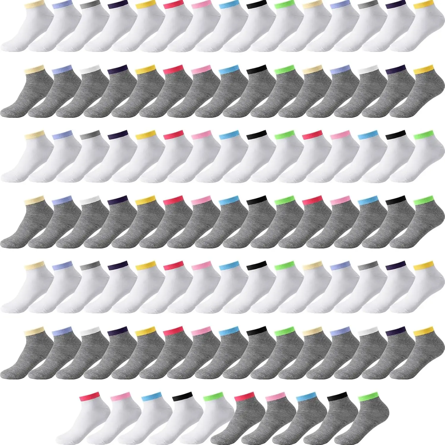 

100 Pairs Low Cut Ankle Socks for Women, Breathable No Show Socks for Casual Wear and Work