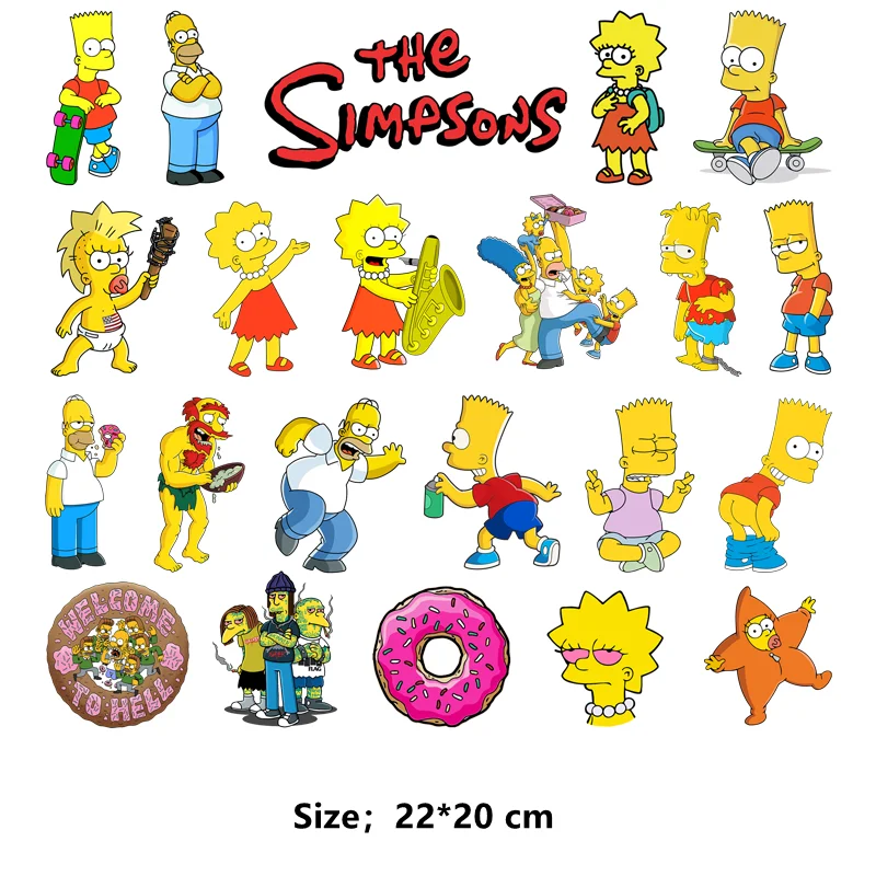 The Simpsons Clothing patches DIY Iron-on transfers for clothing kids gifts Free shipping