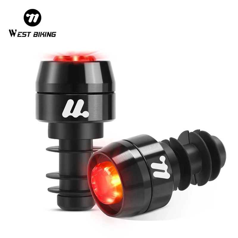 AliExpress West Biking WEST BIKING Compact Handlebar End Light Bike Turn Signal Light 2.22cm Handlebar Compatible Aluminum Alloy Bike Accessories